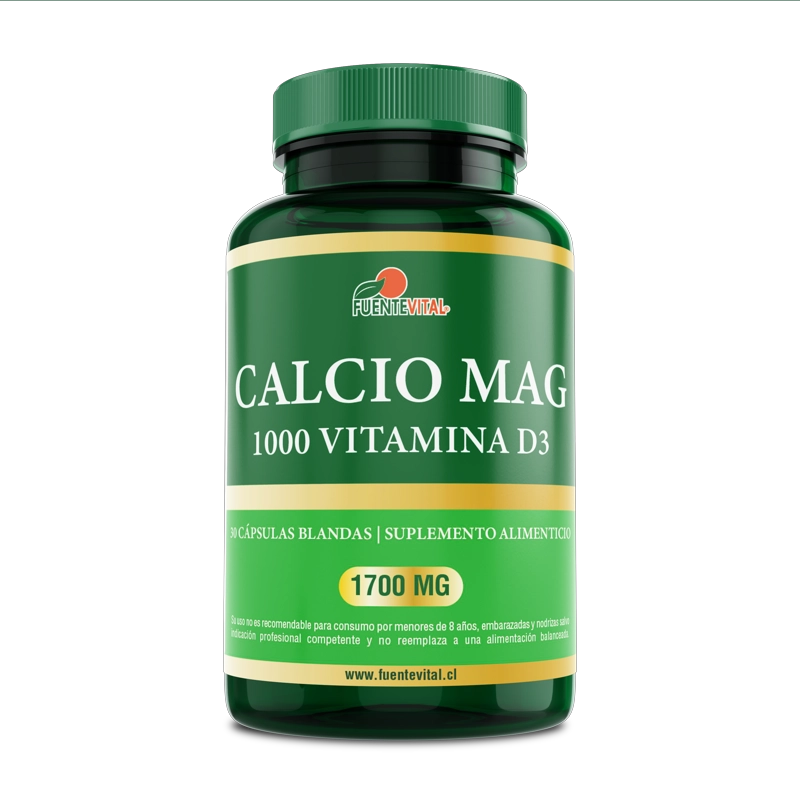 PACK DE 2 CALCIO-MAG 1000 CAPSULA SOFTGEL 2 FRASCOS POR 30 CAPSULAS C/U FUENTE VITAL - 2