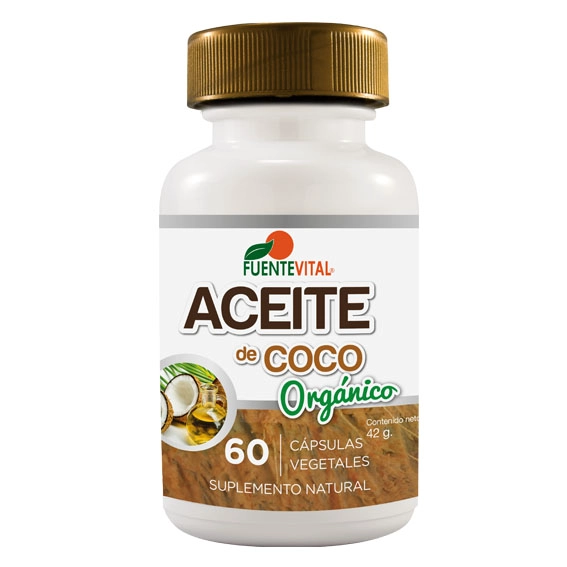PACK 2 FRASCOS SUPLEMENTO ALIMENTICIO FUENTE VITAL ACEITE COCO CAPSULAS DURAS 60 UN C/U - 2