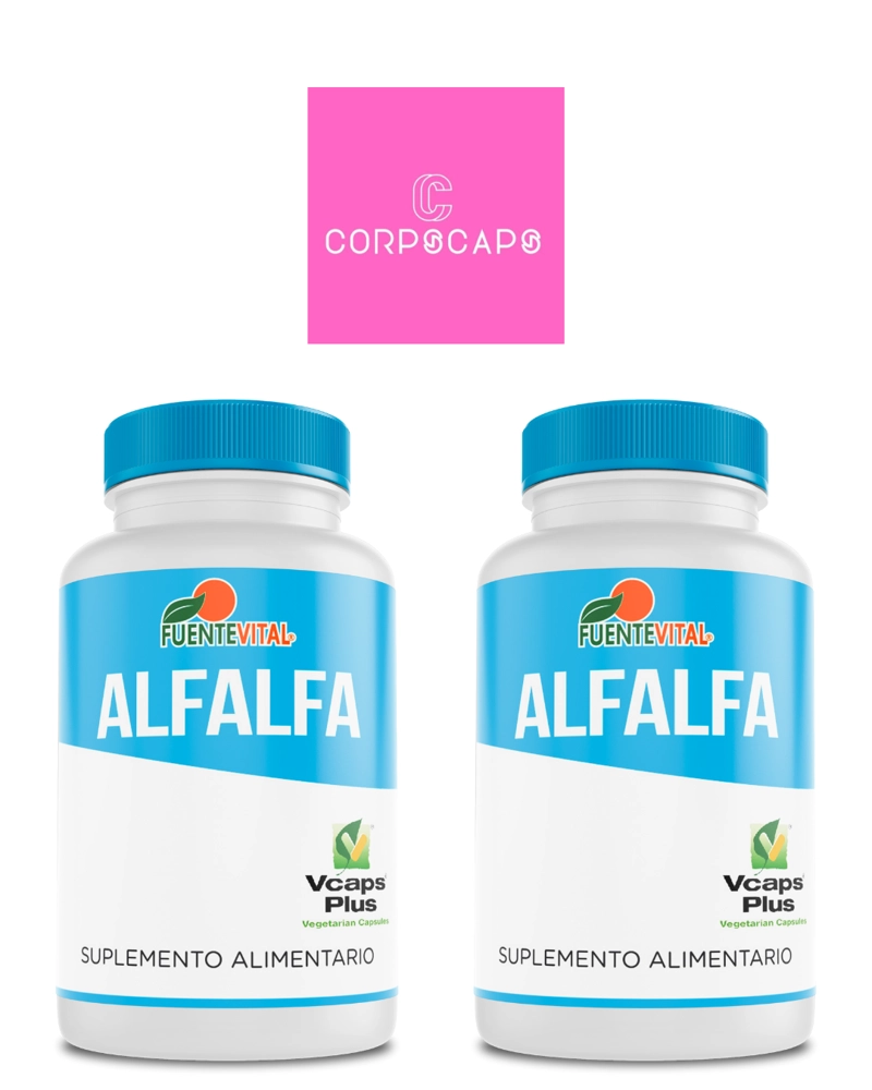 PACK 2 FRASCOS SUPLEMENTO ALIMENTICIO FUENTE VITAL ALFALFA CAPSULAS DURAS 60 UN C/U - 1