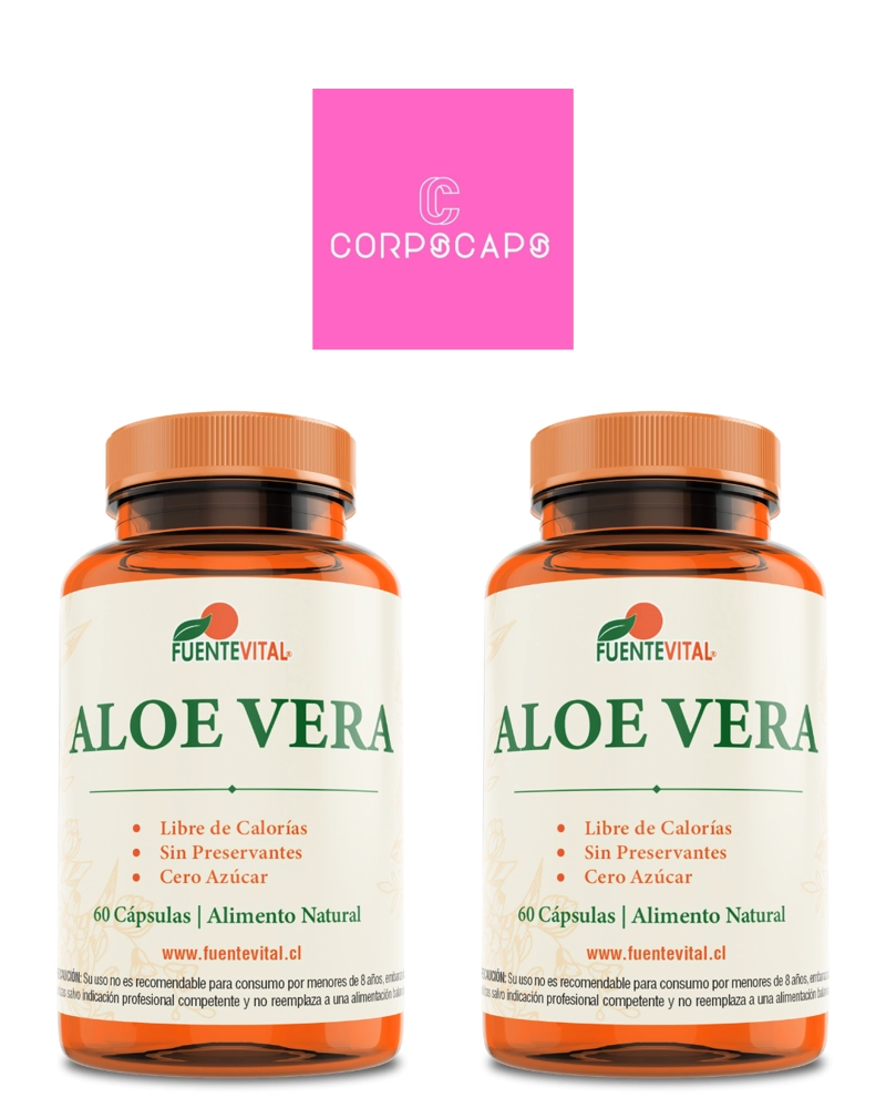 PACK 2 FRASCOS SUPLEMENTO ALIMENTICIO FUENTE VITAL ALOE VERA CAPSULAS DURAS 60 UN C/U - 1
