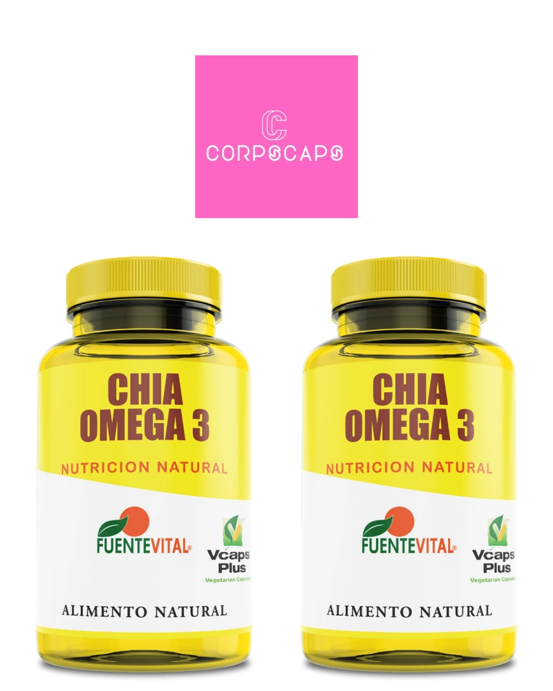 PACK 2 FRASCOS SUPLEMENTO ALIMENTICIO FUENTE VITAL CHIA OMEGA 3 CAPSULAS DURAS 60 UN C/U - 1