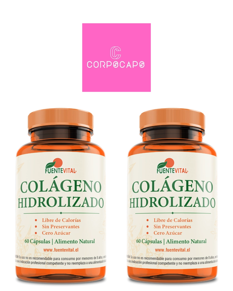 PACK 2 FRASCOS SUPLEMENTO ALIMENTICIO FUENTE VITAL COLAGENO HIDROLIZADO CAPSULAS DURAS 60 UN C/U - 1