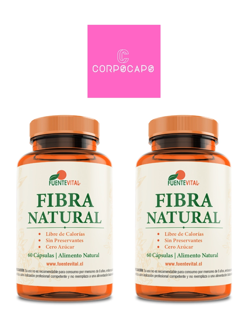 PACK 2 FRASCOS SUPLEMENTO ALIMENTICIO FUENTE VITAL FIBRA NATURAL CAPSULAS DURAS 60 UN C/U - 1
