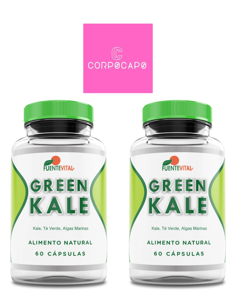 PACK 2 FRASCOS SUPLEMENTO ALIMENTICIO FUENTE VITAL GREEN KALE CAPSULAS DURAS 60 UN C/U - 1