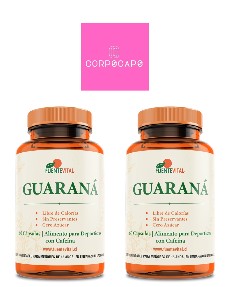 PACK 2 FRASCOS SUPLEMENTO ALIMENTICIO FUENTE VITAL GUARANA CAPSULAS DURAS 60 UN C/U - 1