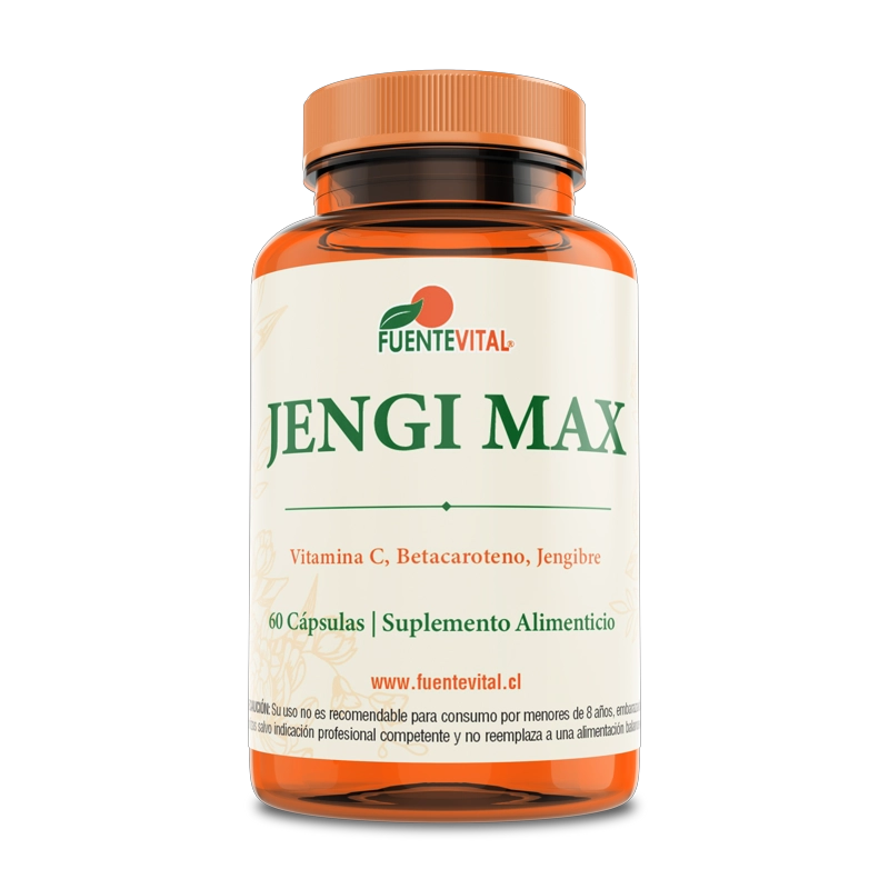PACK 2 FRASCOS SUPLEMENTO ALIMENTICIO FUENTE VITAL JENGI MAX CAPSULAS DURAS 60 UN C/U - 4