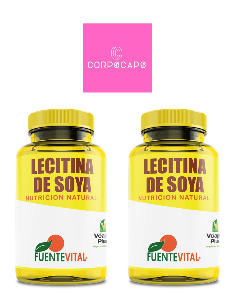 PACK 2 FRASCOS SUPLEMENTO ALIMENTICIO FUENTE VITAL LECITINA SOYA CAPSULAS DURAS 60 UN C/U - 1
