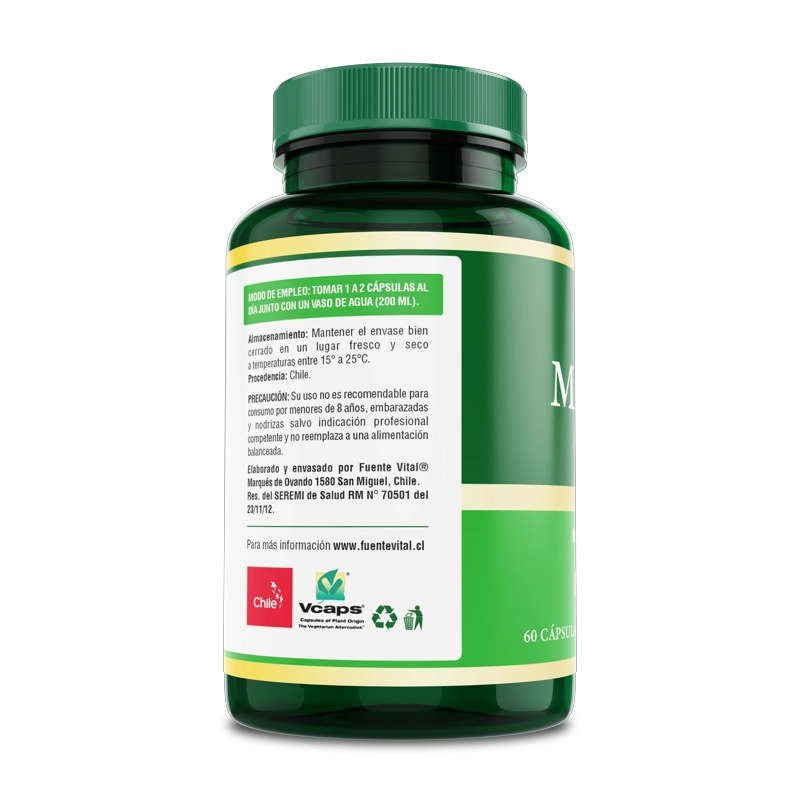 PACK 2 FRASCOS SUPLEMENTO ALIMENTICIO FUENTE VITAL MAQUI BERRY CAPSULAS DURAS 60 UN C/U - 3