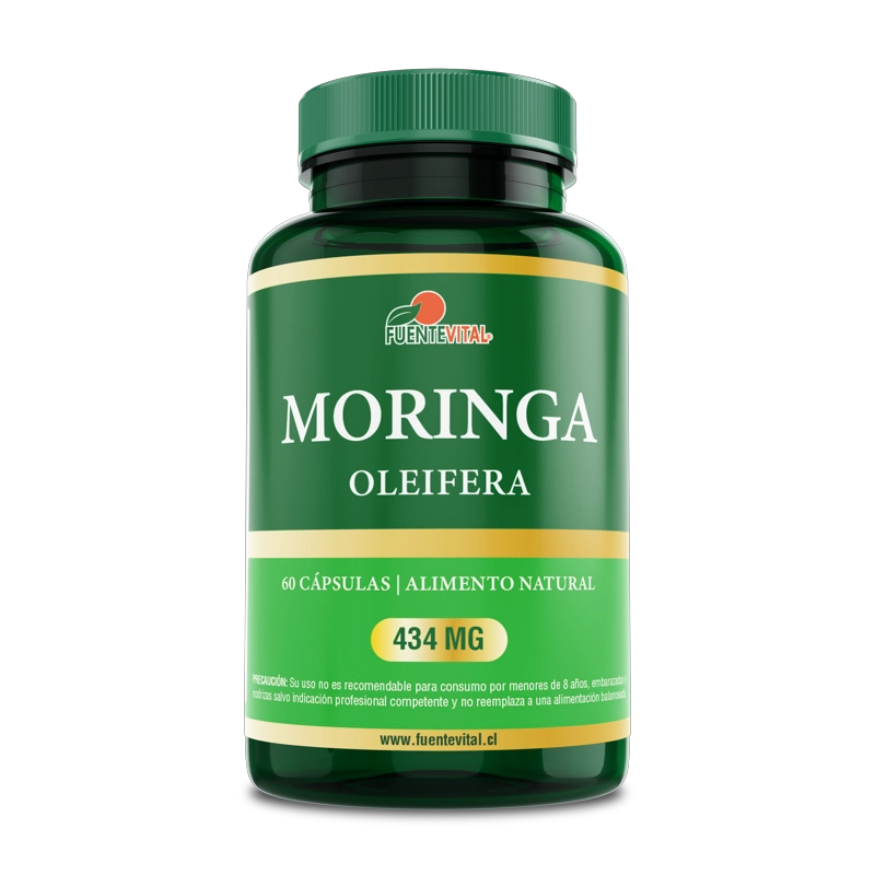 PACK 2 FRASCOS SUPLEMENTO ALIMENTICIO FUENTE VITAL MORINGA %100 PURA CAPSULAS DURAS 60 UN C/U - 4
