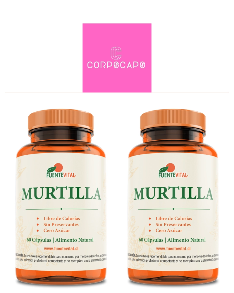 PACK 2 FRASCOS SUPLEMENTO ALIMENTICIO FUENTE VITAL MURTILLA CAPSULAS DURAS 60 UN C/U - 1