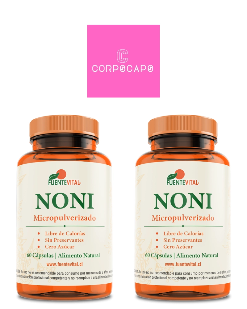 PACK 2 FRASCOS SUPLEMENTO ALIMENTICIO FUENTE VITAL NONI CAPSULAS DURAS 60 UN C/U - 1