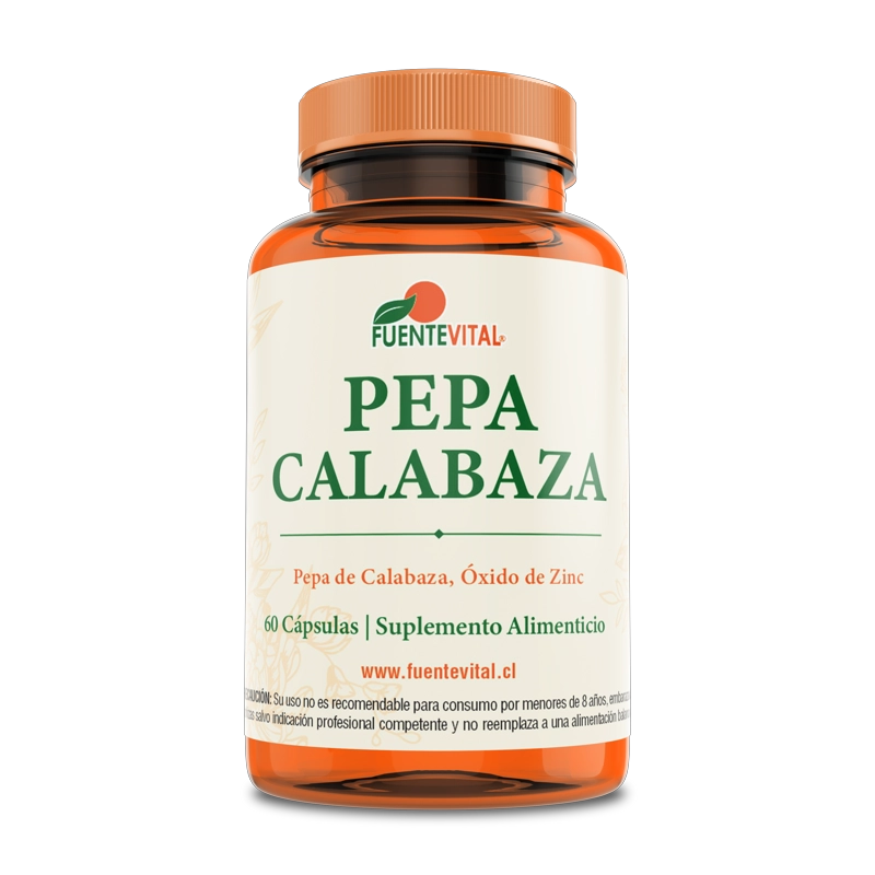 PACK 2 FRASCOS SUPLEMENTO ALIMENTICIO FUENTE VITAL PEPA CALABAZA CAPSULAS DURAS 60 UN C/U - 4