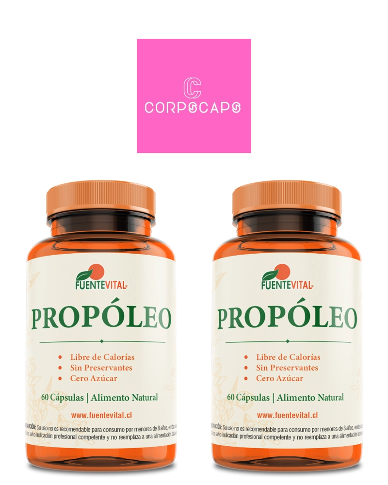 PACK 2 FRASCOS SUPLEMENTO ALIMENTICIO FUENTE VITAL PROPOLEO CAPSULAS DURAS 60 UN C/U - 1