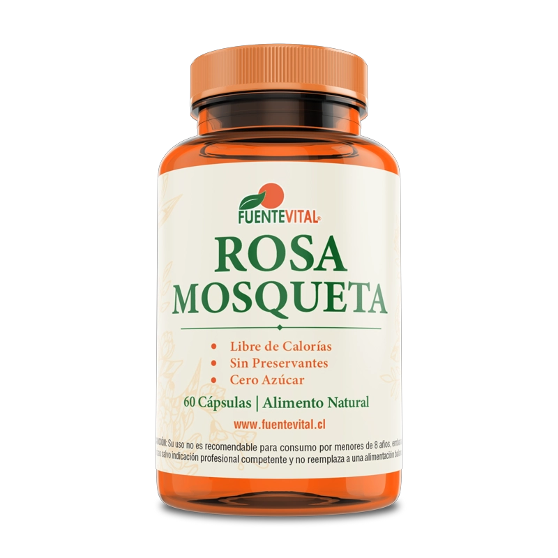 PACK 2 FRASCOS SUPLEMENTO ALIMENTICIO FUENTE VITAL ROSA MOSQUETA CAPSULAS DURAS 60 UN C/U - 4