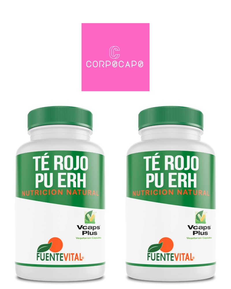 PACK 2 FRASCOS SUPLEMENTO ALIMENTICIO FUENTE VITAL TE ROJO PU ERH CAPSULAS DURAS 60 UN C/U - 1