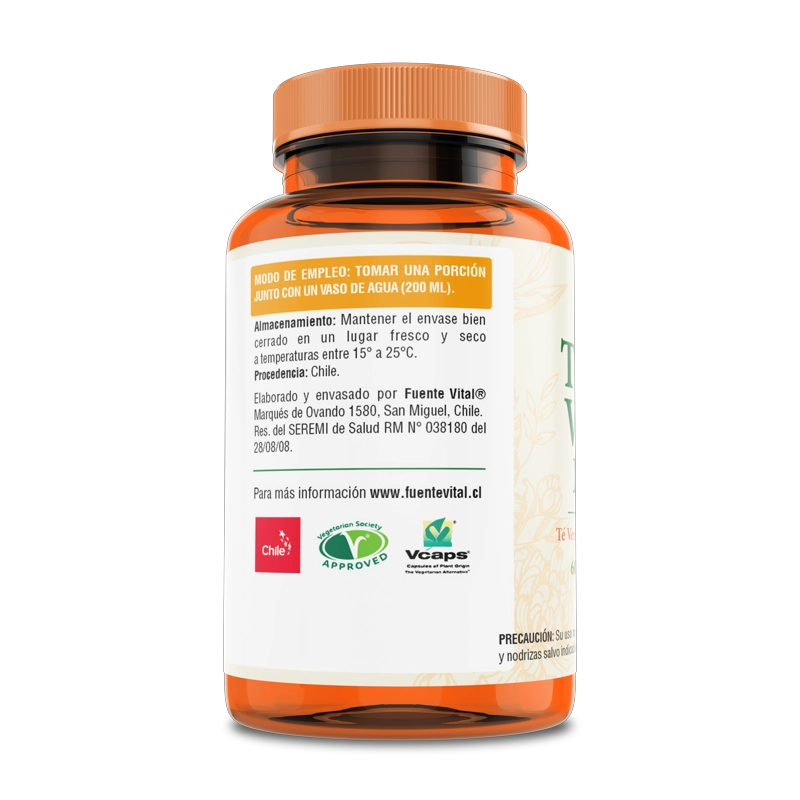 PACK 2 FRASCOS SUPLEMENTO ALIMENTICIO FUENTE VITAL TE VERDE VINAGRE MANZANA CAPSULAS DURAS 60 UN C/U - 3