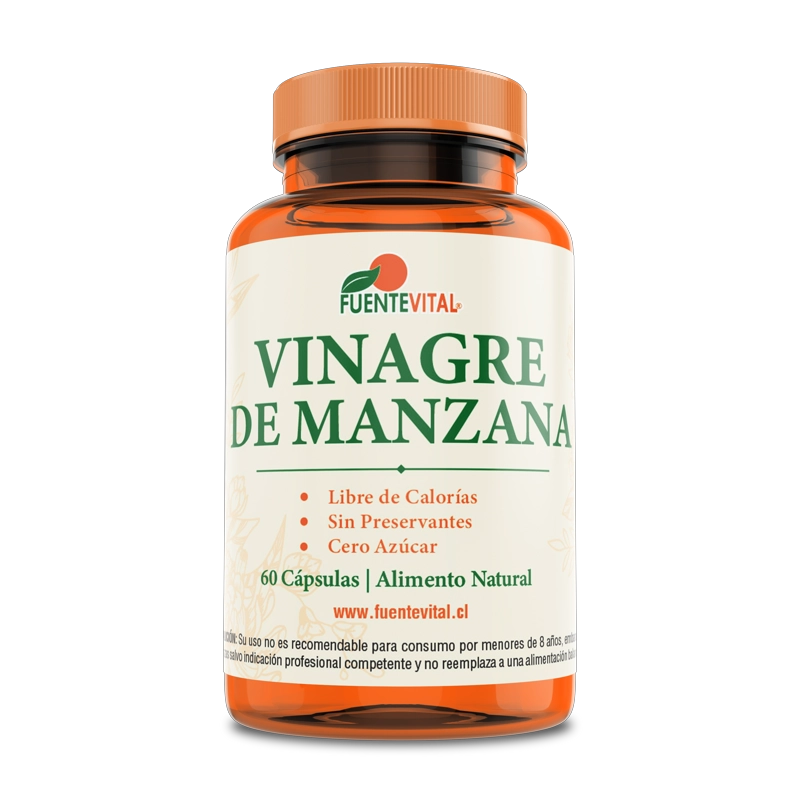 PACK 2 FRASCOS SUPLEMENTO ALIMENTICIO FUENTE VITAL VINAGRE MANZANA CAPSULAS DURAS 60 UN C/U - 4