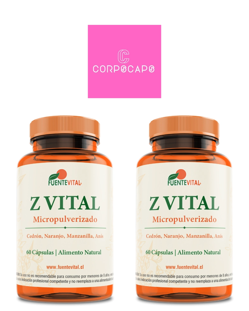 PACK 2 FRASCOS SUPLEMENTO ALIMENTICIO FUENTE Z VITAL CAPSULAS DURAS 60 UN C/U - 1