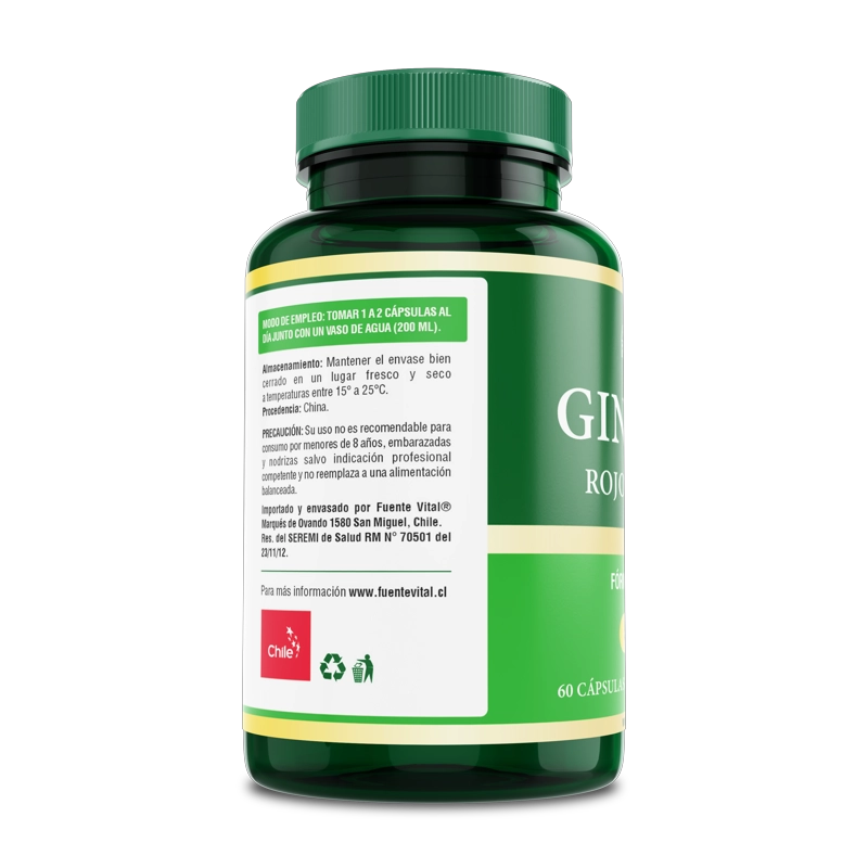 PACK 2 FRASCOS SUPLEMENTO ALIMENTICIO FUENTE VITAL GINSENG ROJO COREANO CAPSULAS SOFTGEL 60 UN C/U - 3