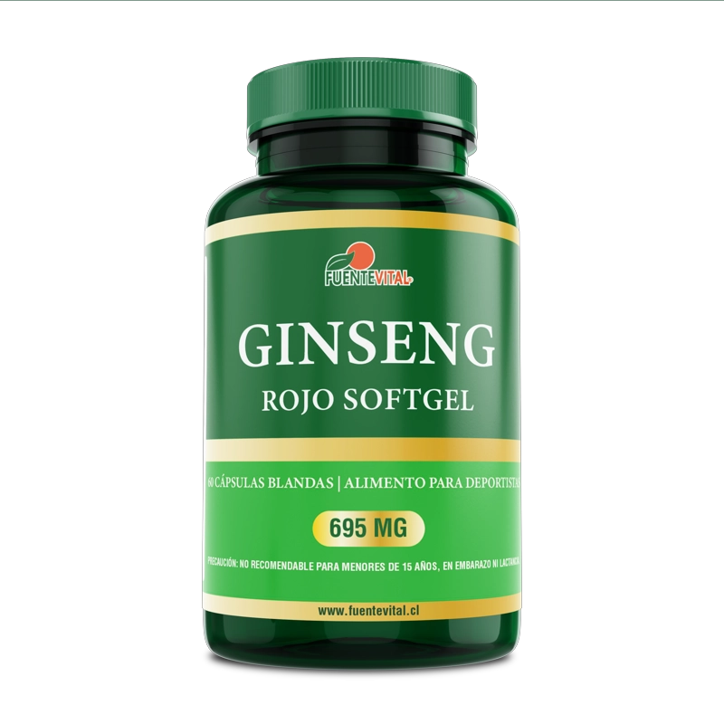 PACK 2 FRASCOS SUPLEMENTO ALIMENTICIO FUENTE VITAL GINSENG ROJO COREANO CAPSULAS SOFTGEL 60 UN C/U - 4