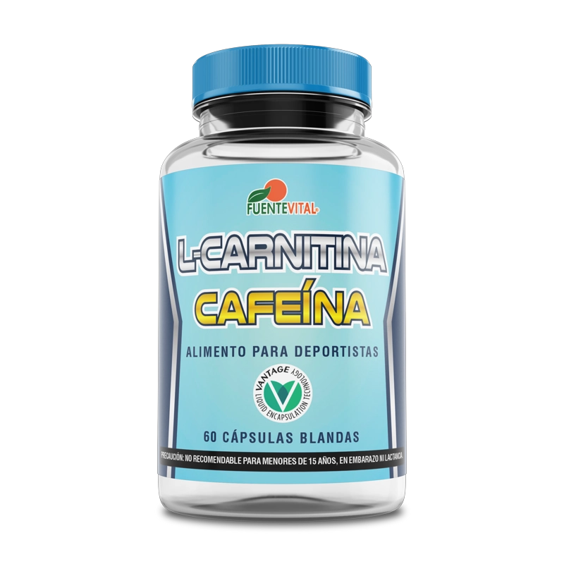 PACK 2 FRASCOS SUPLEMENTO ALIMENTICIO FUENTE VITAL L-CARNITINA CAPSULAS 60 UN + CAFEINA SOFTGEL C/U - 2