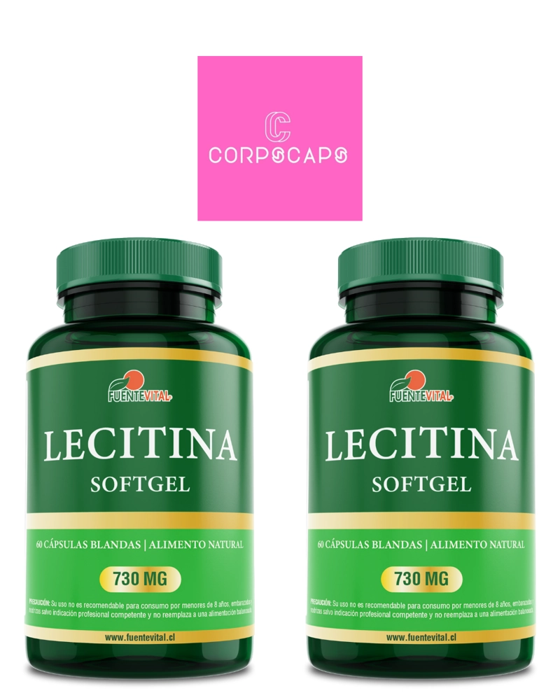 PACK 2 FRASCOS SUPLEMENTO ALIMENTICIO FUENTE VITAL LECITINA SOYA CAPSULAS SOFTGEL 60 UN C/U - 1