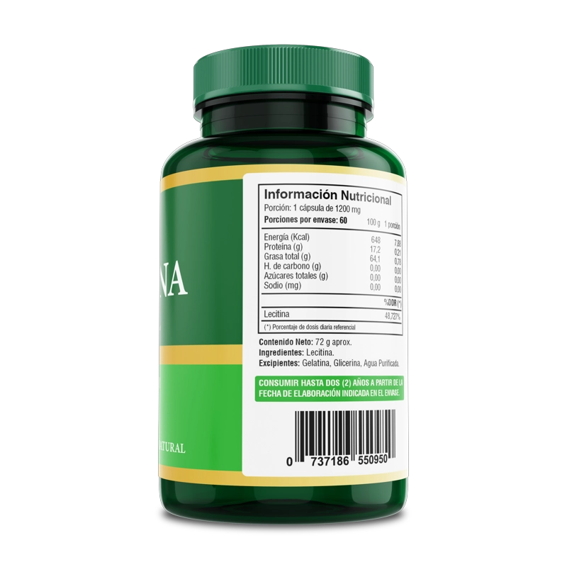 PACK 2 FRASCOS SUPLEMENTO ALIMENTICIO FUENTE VITAL LECITINA SOYA CAPSULAS SOFTGEL 60 UN C/U - 2