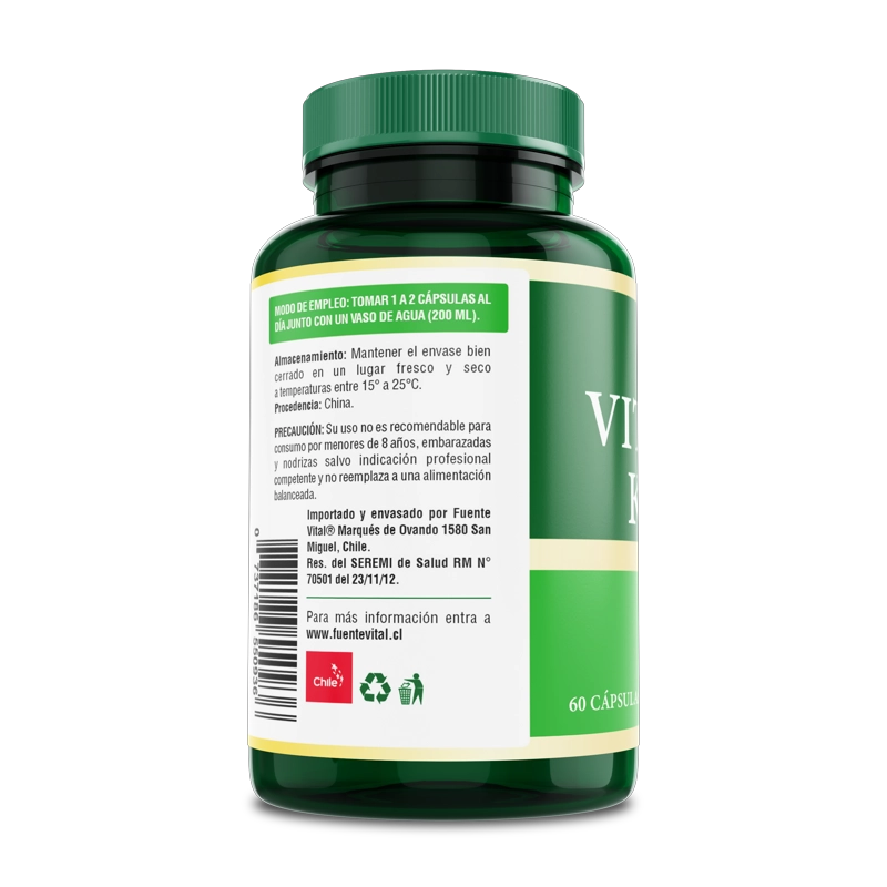 PACK DE 2 VITAMINA K2 D3 60 CAPSULA SOFTGEL 2 FRASCOS POR 60 CAPSULAS C/U FUENTE VITAL - 2