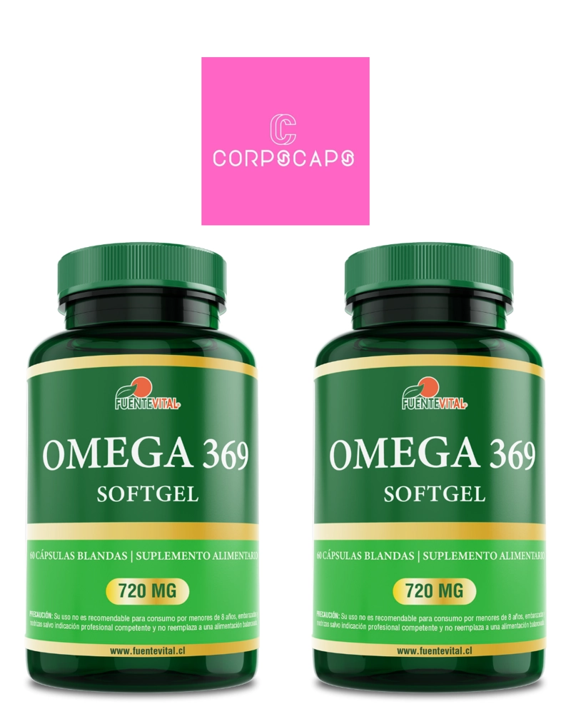 PACK 2 FRASCOS SUPLEMENTO ALIMENTICIO FUENTE VITAL OMEGA 369 CAPSULAS SOFTGEL 60 UN C/U - 1