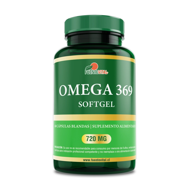 PACK 2 FRASCOS SUPLEMENTO ALIMENTICIO FUENTE VITAL OMEGA 369 CAPSULAS SOFTGEL 60 UN C/U - 4