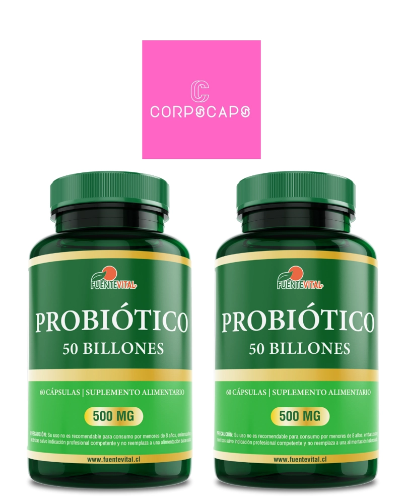 PACK 2 FRASCOS SUPLEMENTOS FUENTE VITAL PROBIOTICOS 50 BILLONES CAPSULAS DURAS 60 UN C/U - 1