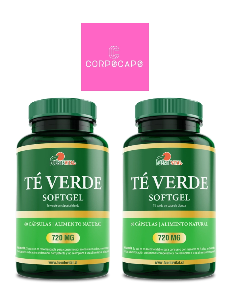 PACK 2 FRASCOS SUPLEMENTOS FUENTE VITAL TE VERDE POR CAPSULAS BLANDAS SOFT 60 UN C/U - 1