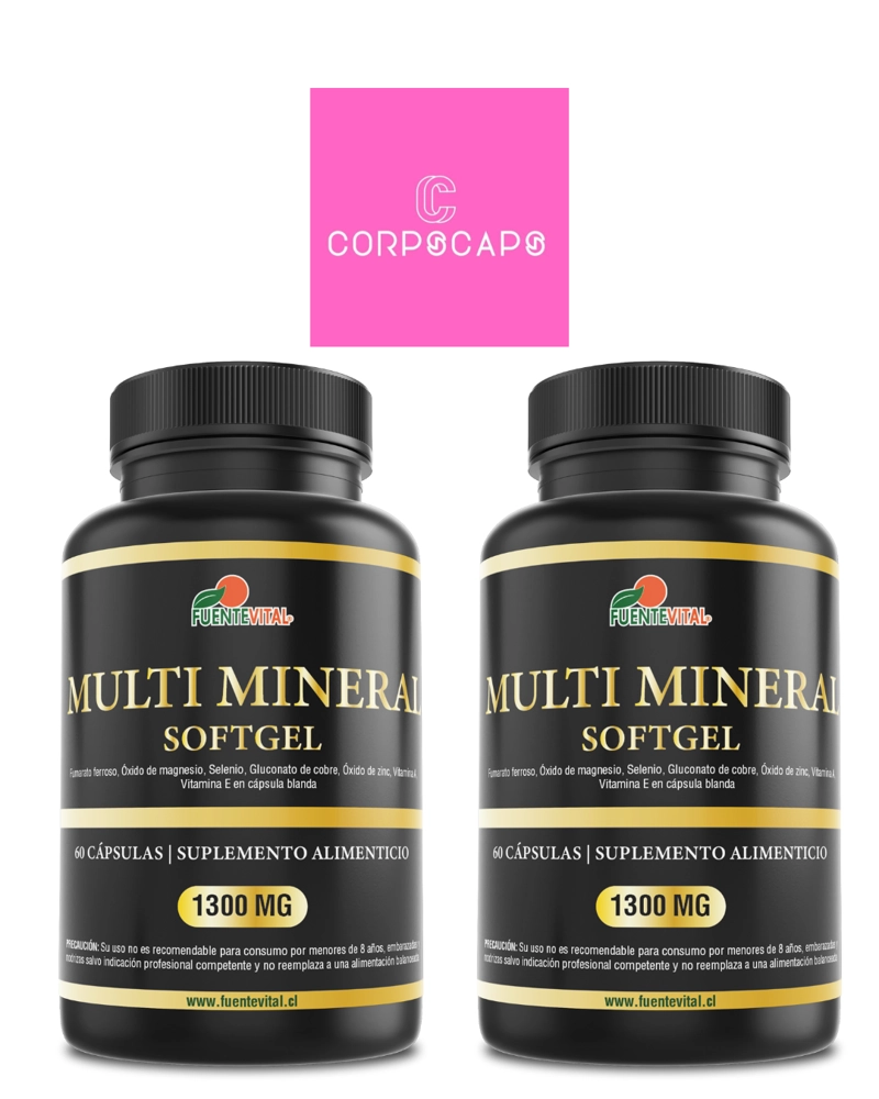 PACK DE 2 MULTIMINERAL CAPSULA SOFTGEL 2 FRASCOS POR 60 CAPSULAS C/U FUENTE VITAL - 1
