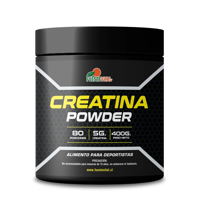 CREATINA MONOHIDRATADA POLVO EN POTE DE 400 GRAMOS FUENTE VITAL - 2