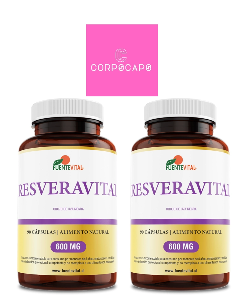 PACK DE 2 RESVERAVITAL CAPSULA DURA 2 FRASCOS POR 60 CAPSULAS C/U FUENTE VITAL - 1