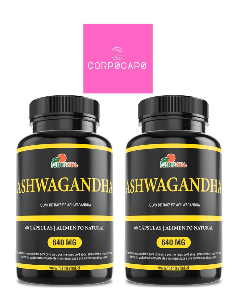 PACK DE 2 ASHWAGANDHA CAPSULA DURA 2 FRASCOS POR 60 CAPSULAS C/U FUENTE VITAL - 1