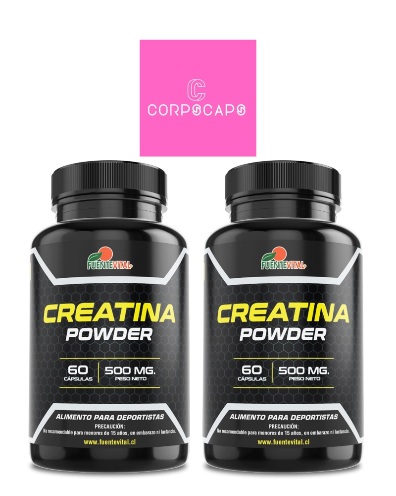 PACK DE 2 CREATINA MONOHIDRATADA CAPSULA DURA 2 FRASCOS POR 60 CAPSULAS C/U FUENTE VITAL - 1