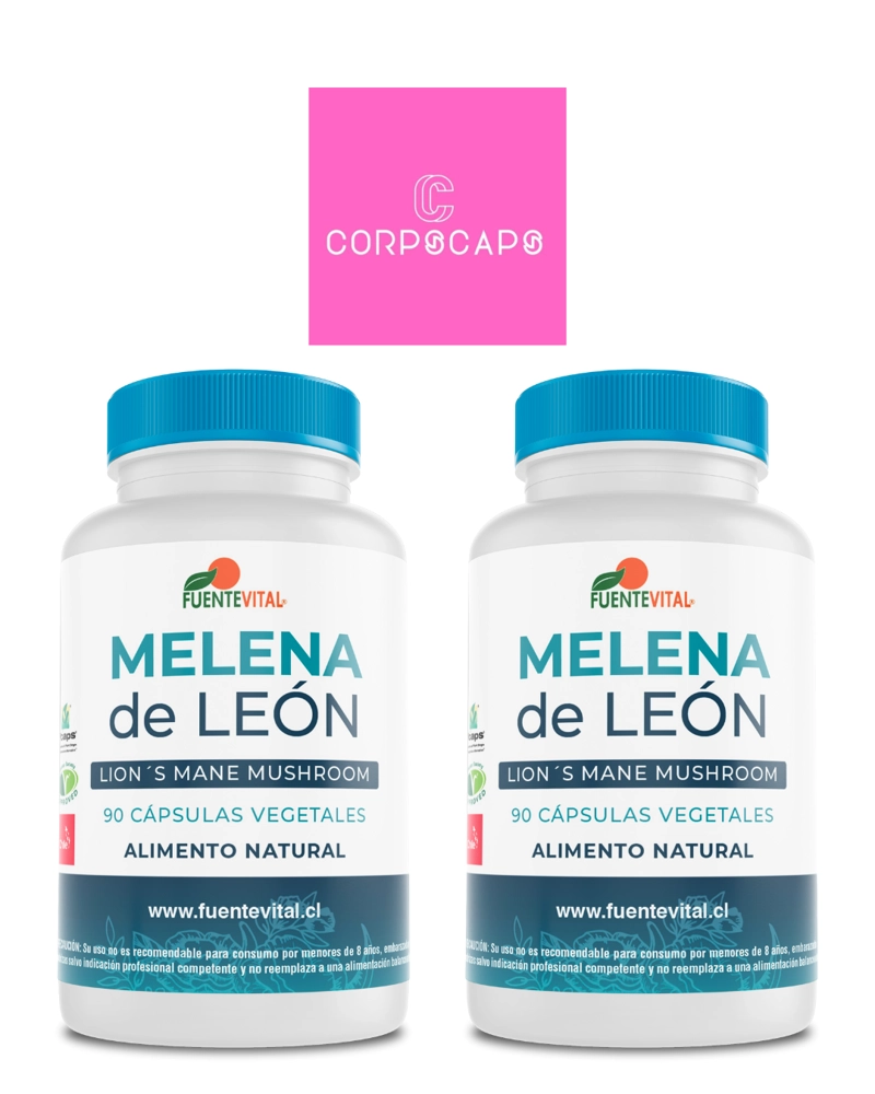 PACK DE 2 MELENA DE LEON CAPSULA DURA 2 FRASCOS POR 60 CAPSULAS C/U FUENTE VITAL - 1