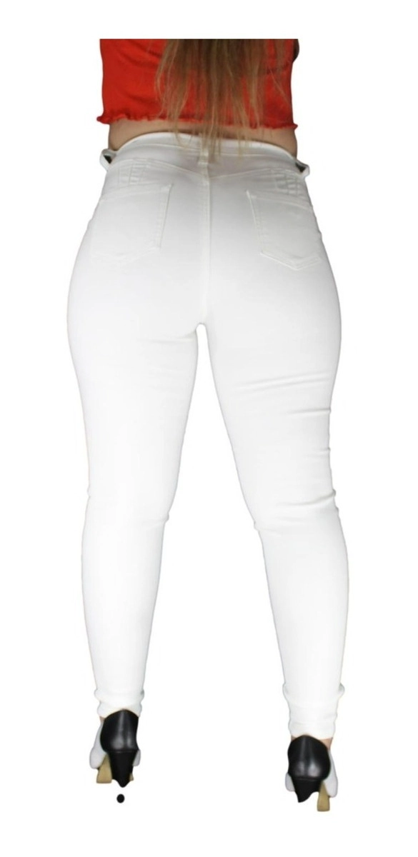 PANTALON ECOCUERO MUJER BLANCO - 5
