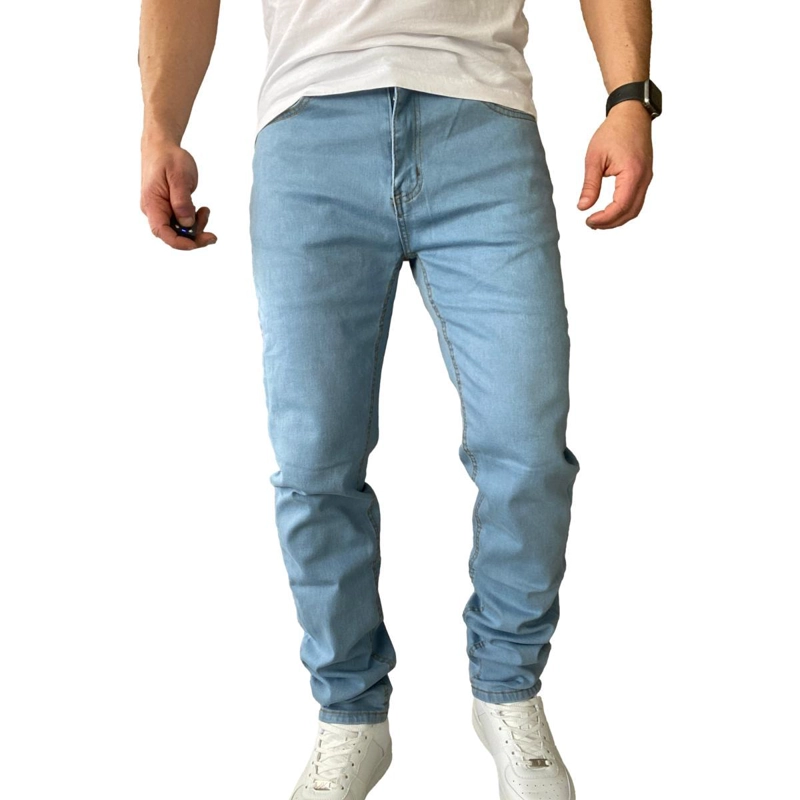 PANTALON JEANS ELASTICADO SLIM CELESTE - 2
