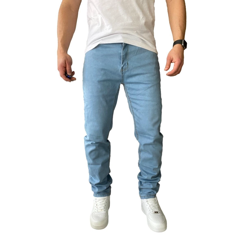 PANTALON JEANS ELASTICADO SLIM CELESTE - 3