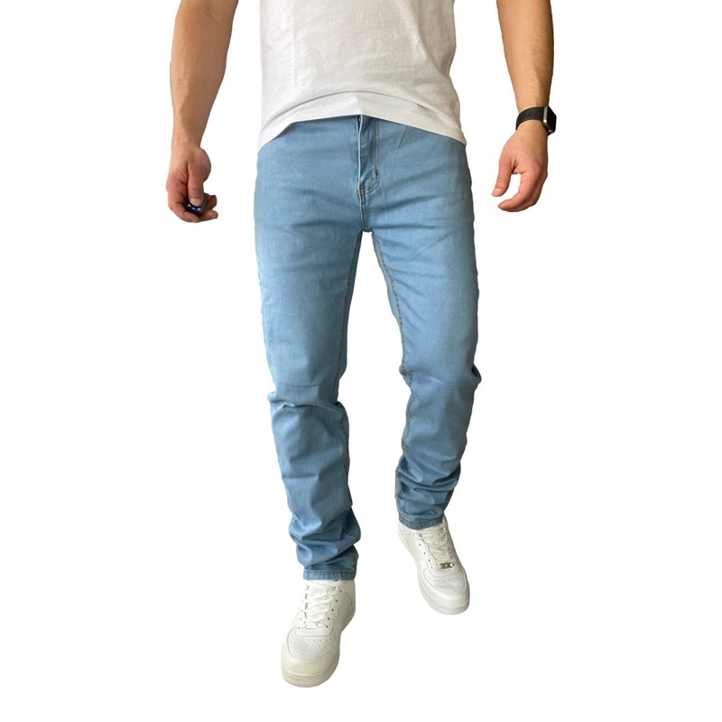 PANTALON JEANS ELASTICADO SLIM CELESTE - 4