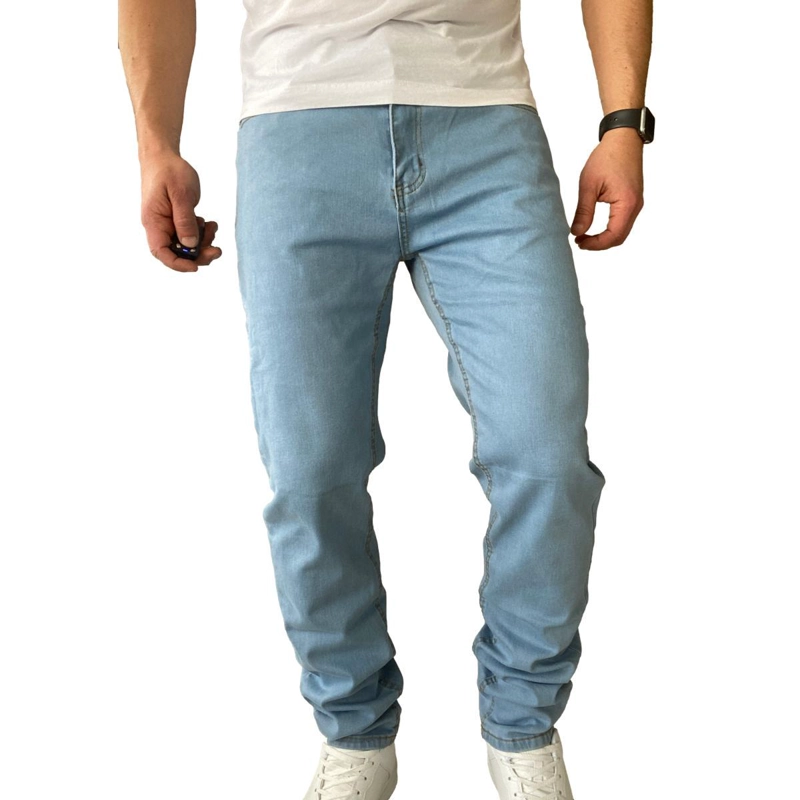 PANTALON JEANS ELASTICADO SLIM CELESTE - 8