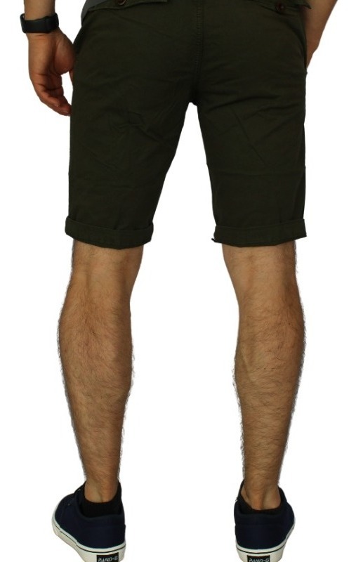 BERMUDA HOMBRE LEONISA VERDE OSCURO ELASTICADA SLIM FIT - 3