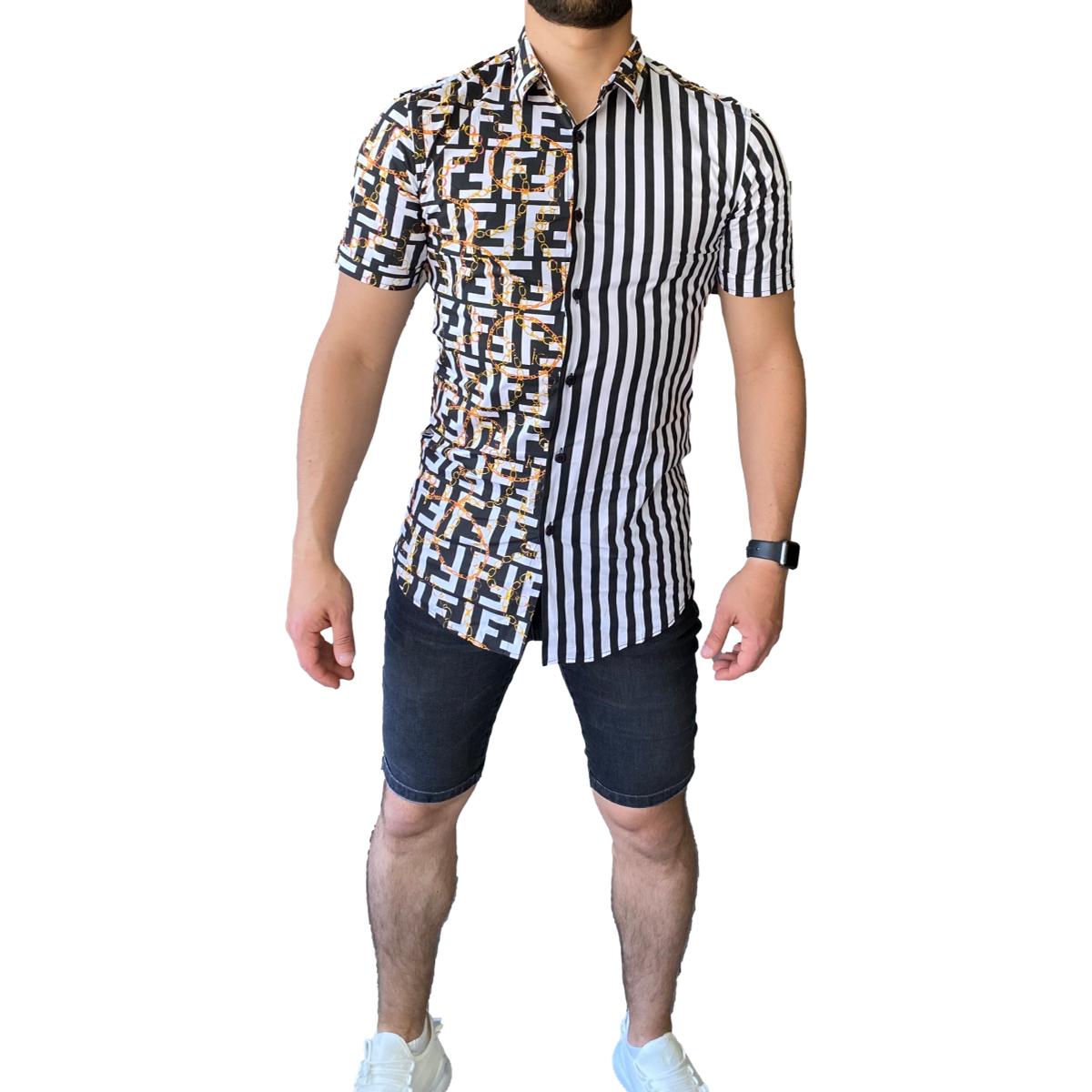 CAMISA ELASTICADA MANGA CORTA DISEÑO - 1