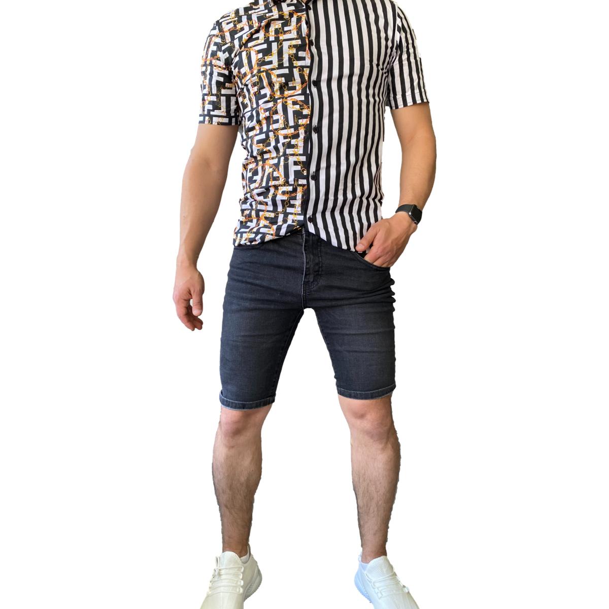 CAMISA ELASTICADA MANGA CORTA DISEÑO - 4