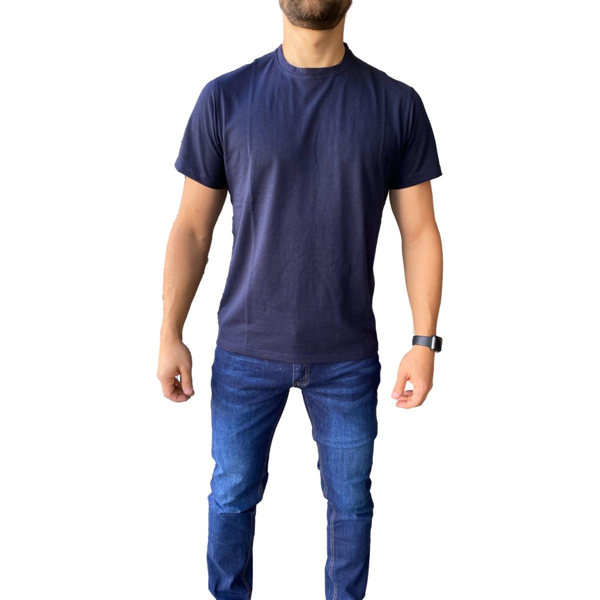 POLERA ALGODÓN AZUL MARINO HOMBRE - 1