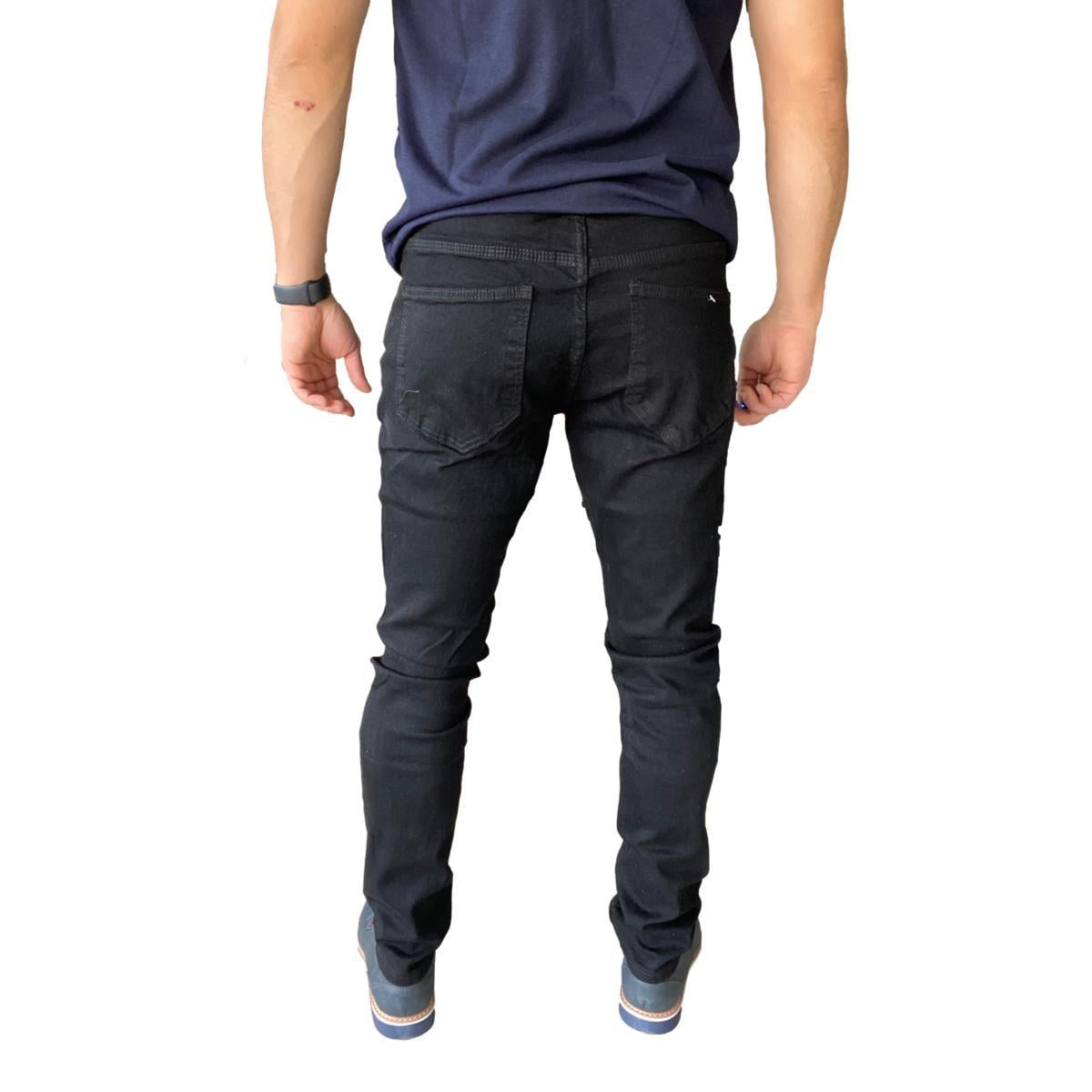 JEANS ALGODÓN HOMBRE MOSAICO NEGRO SLIM FIT - 3