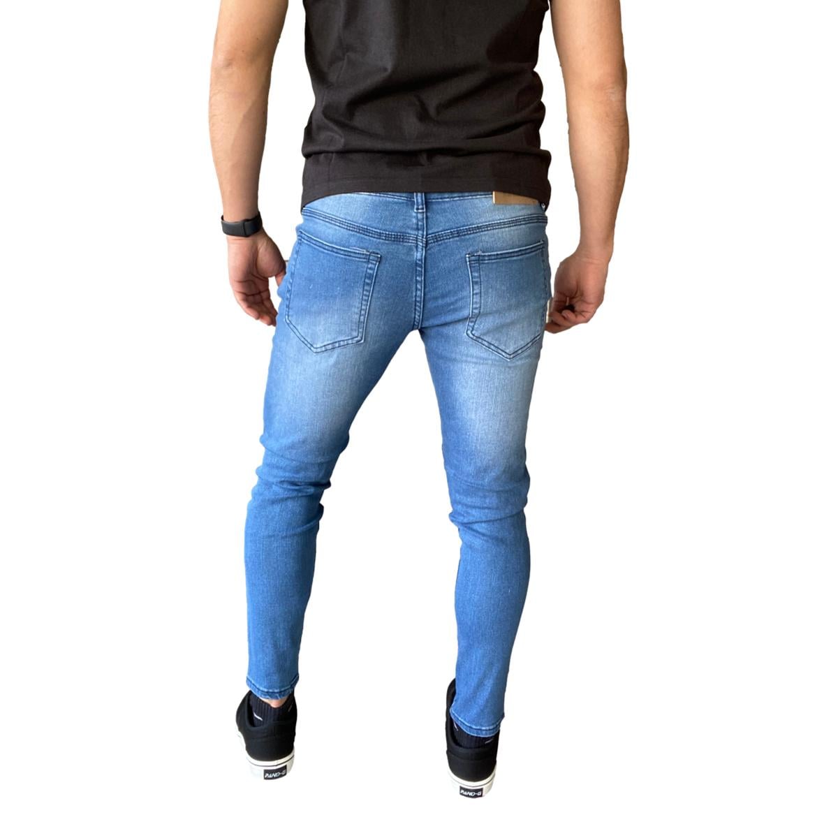 JEANS ALGODÓN SUPER SKINNY HOMBRE MOSAICO AZUL CLARO DESTROYED SUPER SLIM FIT - 2