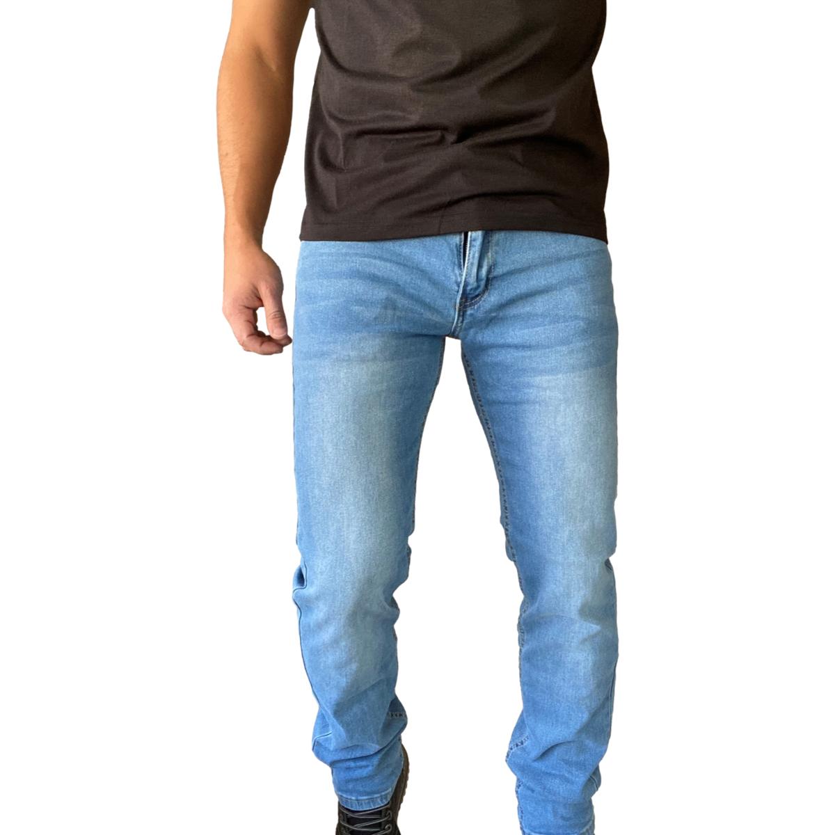 PANTALÓN JEANS ALGODÓN STRAIGHT FIT HOMBRE MOSAICO AZUL CLARO - 5